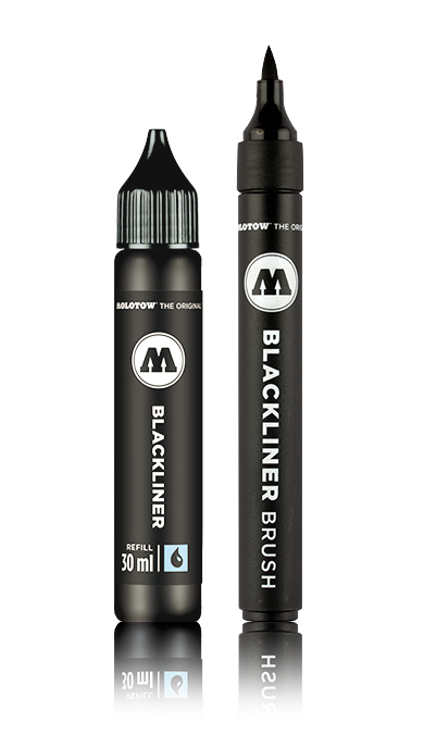Molotow Marker Blackliner Brush & Refill Blister Marker Set
